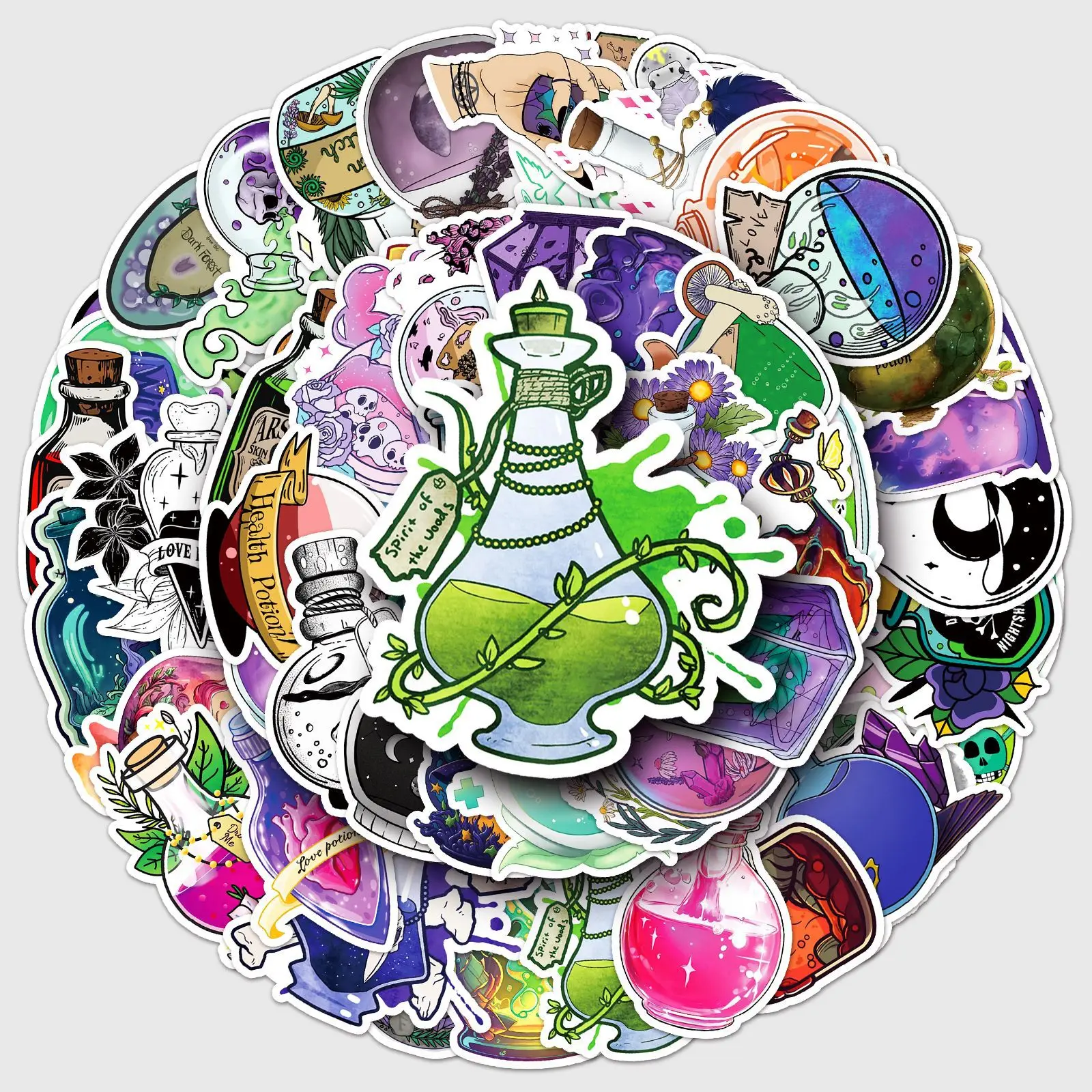 

50PCS Cartoon Magic Potion Graffiti Sticker Waterproof Decal Personalized Cool Creative DIY Decoration Stationery Box Scrapbook