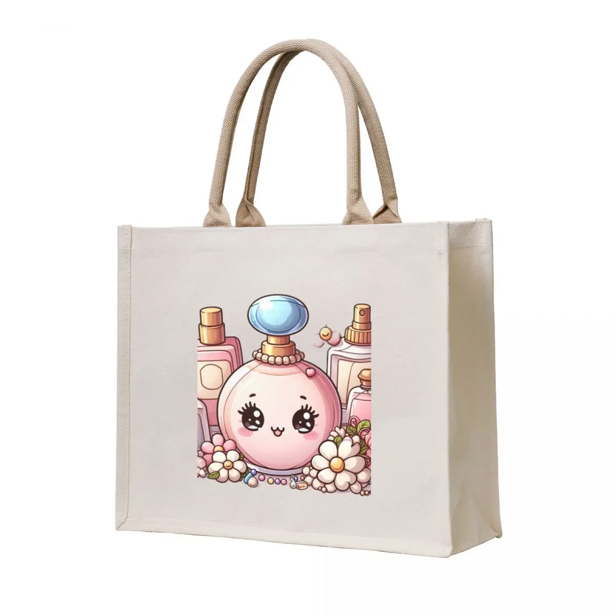 

Cute Cartoon Perfume Bottle Tote Bag ecological bags women bag tote bag custom Lady bags