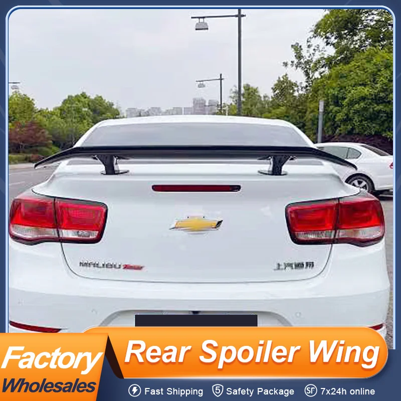 For Chervolet Malibu 2009 10 12 13 14 15 16 Rear Trunk Lid Car Spoiler Wing Universal Fitment ABS Black Carbon Color Accessories