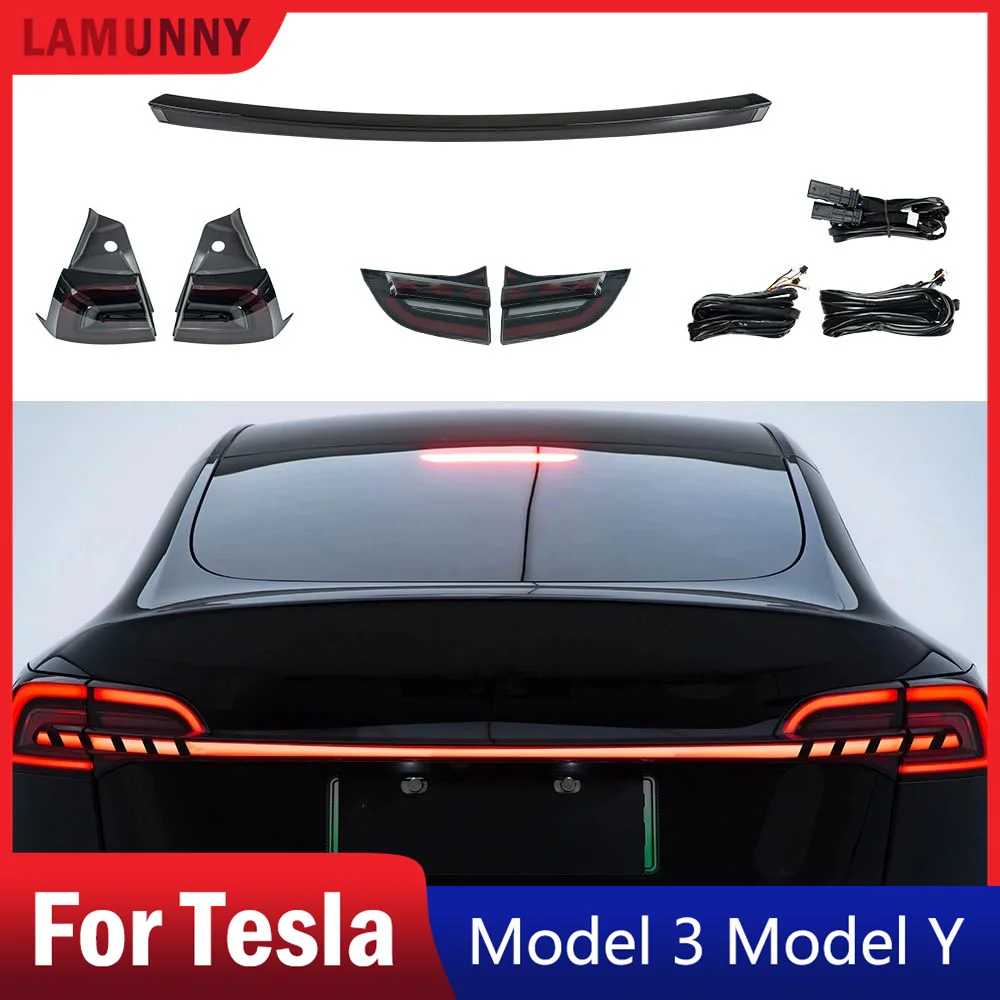 

Full-Width Tail Light Cyber Tail Light Accessories Compatible with Tesla Model Y 3 2020-2023 and Model 3 2017-2023