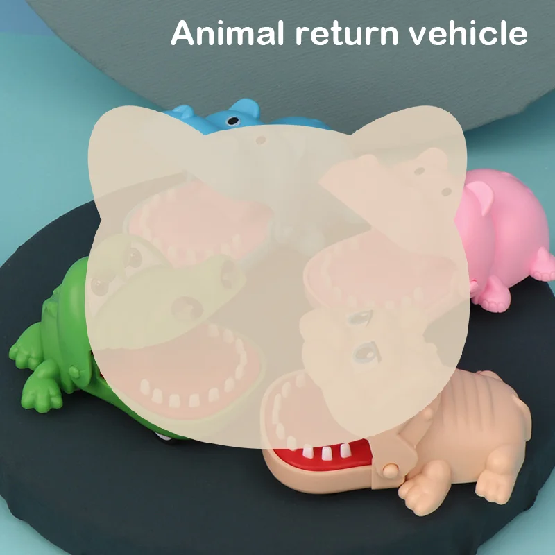 Biting Crocodile Pull Back Car Toy Cartoon Animal Press Teeth Interactive Finger Game Novelty Play Toy
