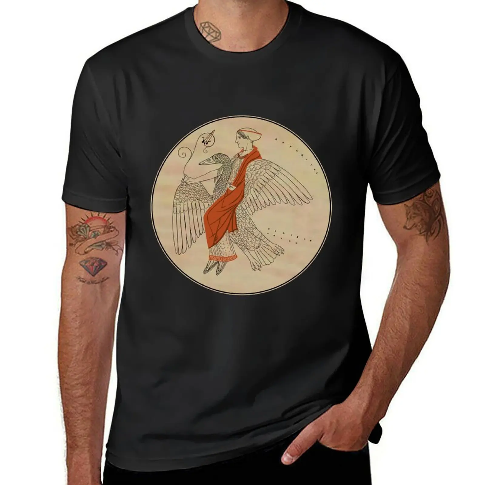 Aphrodite riding a Swan T-Shirt cute tops new edition mens workout shirts