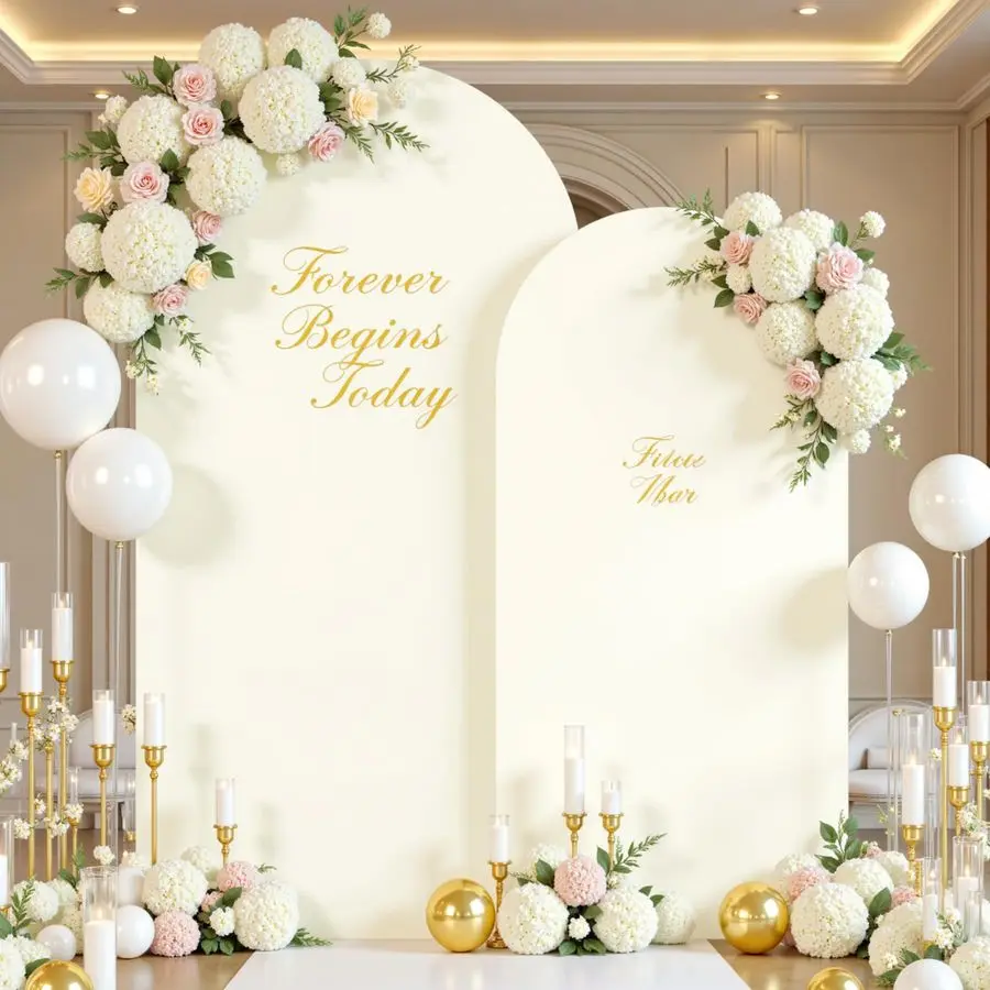 

Arch Cover Set of 2 Spandex 7.2 and 6ft Ivory Arch Backdrop Cover Wedding Arch Stand Covers for Bridal Shower Wedding Baby Showe