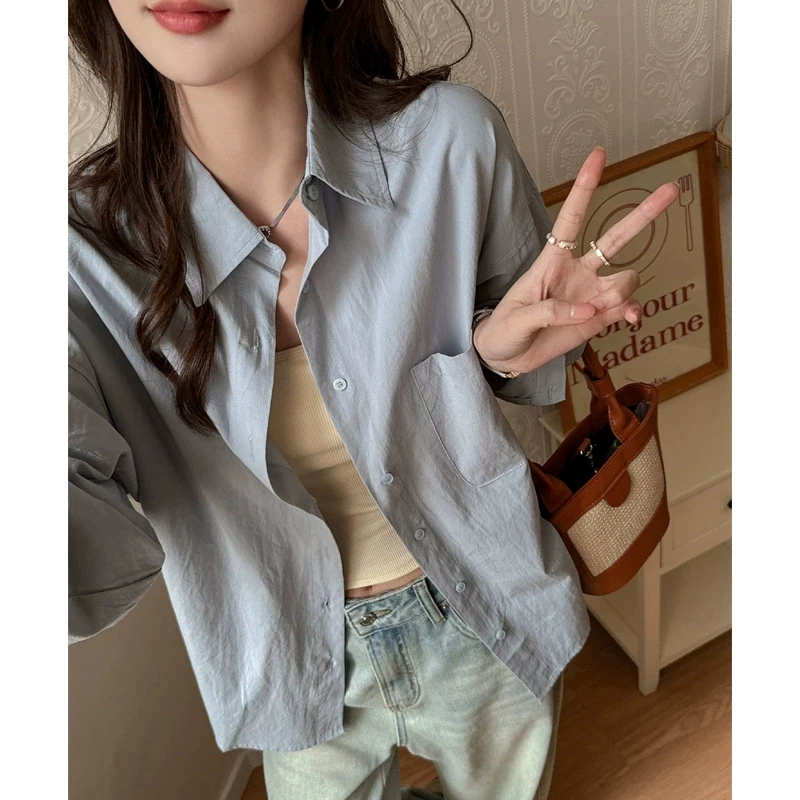 

High Quality Cotton Shirts Women Casual Loose Long Sleeve Blouse Office Ladies Elegant White Black All Match Streetwear Tops New