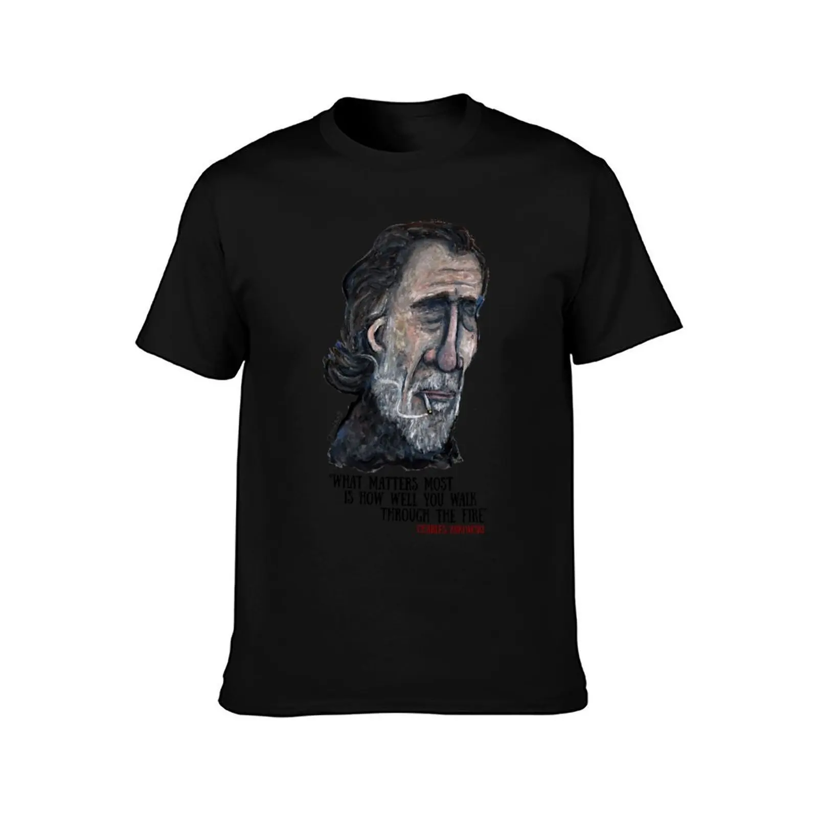Mens Womens Bukowski Funny Fans T-Shirt, Summer Casual Cotton Tee, Oversized Streetwear Tops, Vintage Graphic Print, 100% Cotton