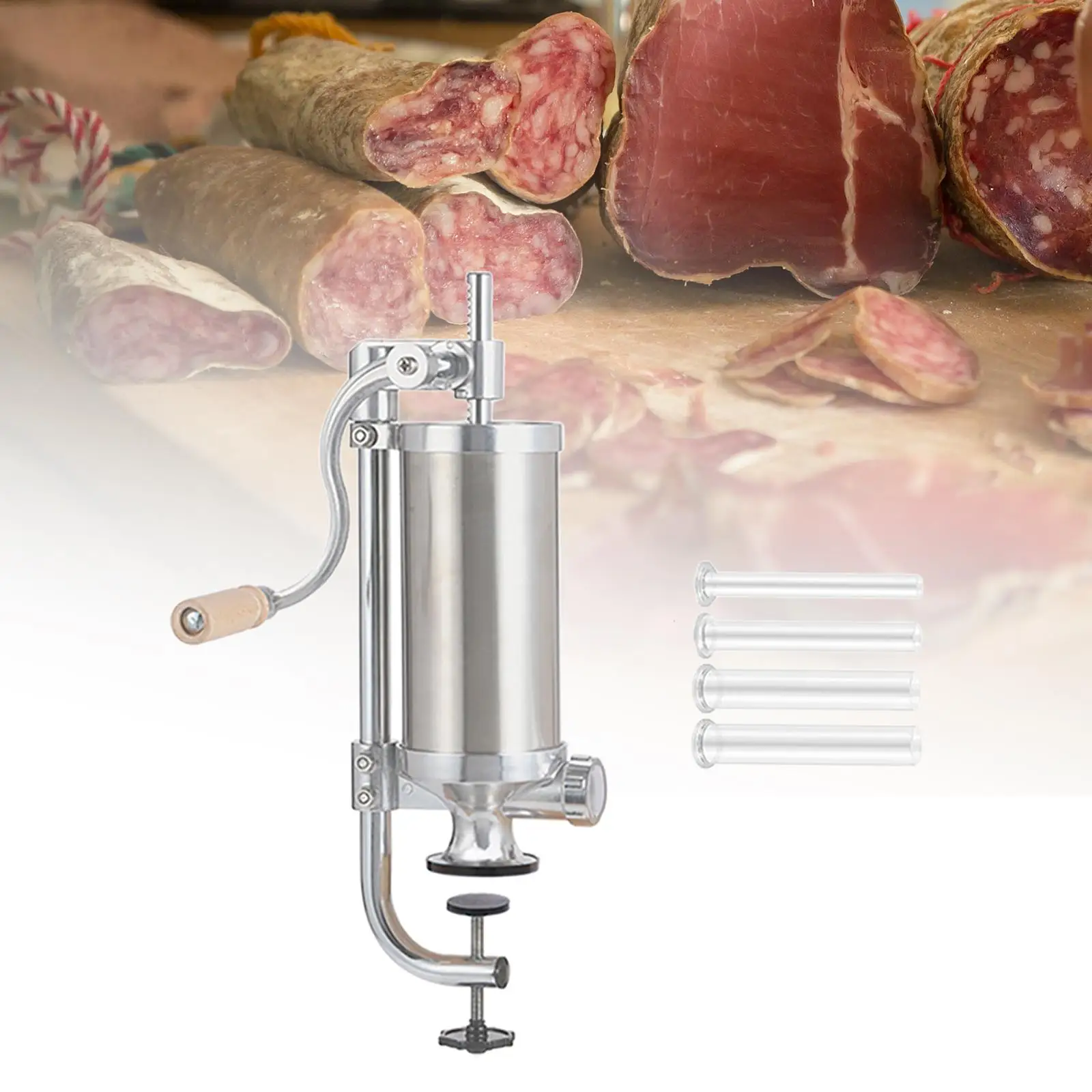 Manual Sausage Maker 2.5lbs Effective Salami Maker Kitchen Gadgets with 14mm 18mm 21mm 25mm Tubes Sausage Meat Filling Tools