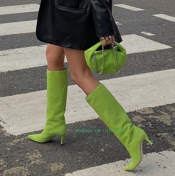 Suede Knee Low Heel Shoes Suede Comfoty Boots Suede Dress Boots Suede Footwear Lady Aliexpress