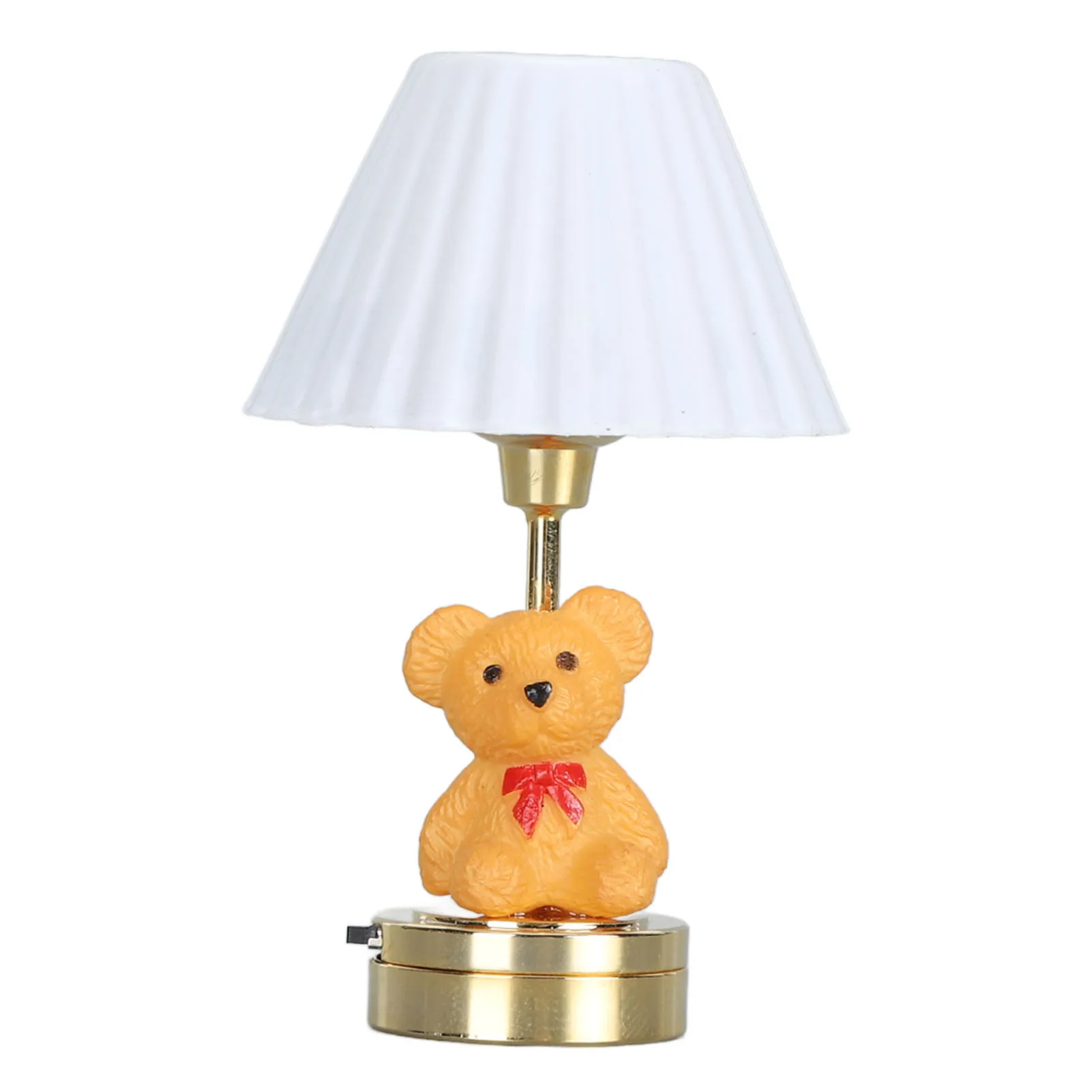 Decor Dollhouse Bear Table Light 1: 12 Scale Dollhouse Bear Table Decor Realistic LED Lamp Dollhouse Bear Bedside Light