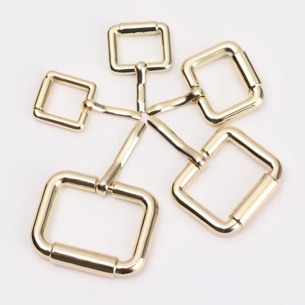 1/2/5pcs DIY Leather Craft Snap Rectangle Ring Metal Buckle Shoe Strap Button Belt Web Parts Adjustable Pin Buckle