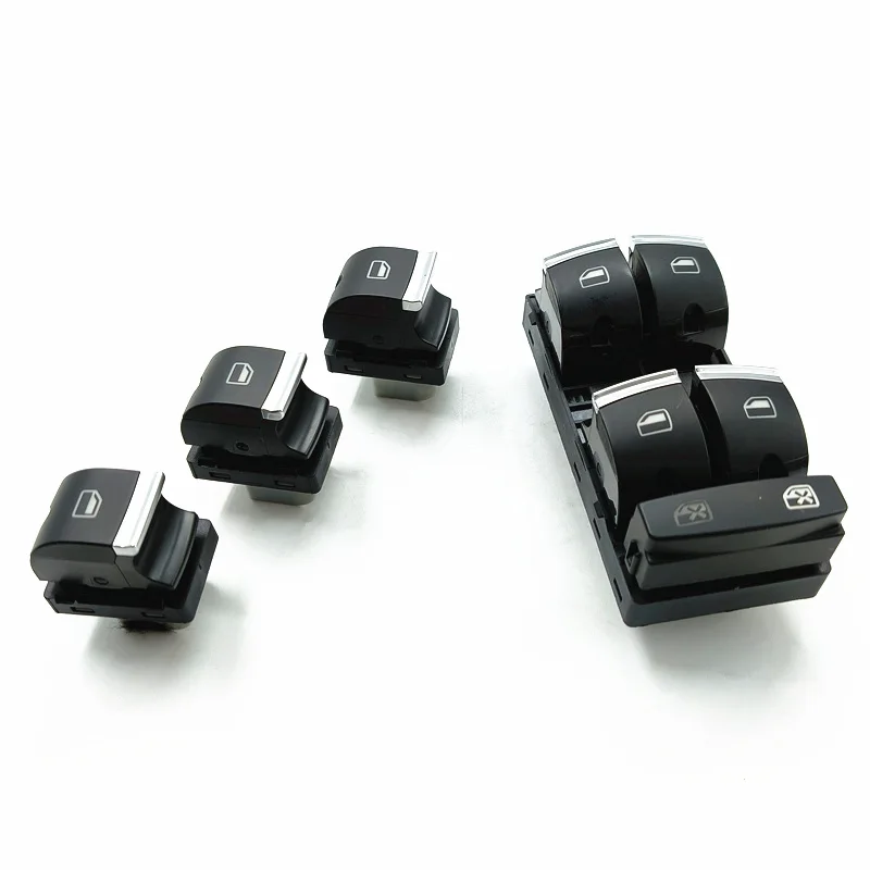 For Audi A3 8P A4 C5 A6 C6 S6 RS6 Q7 4F0 959 855 B Car Electric Power Chrome Plated Master Windows Control Switch 4F0 959 851 H