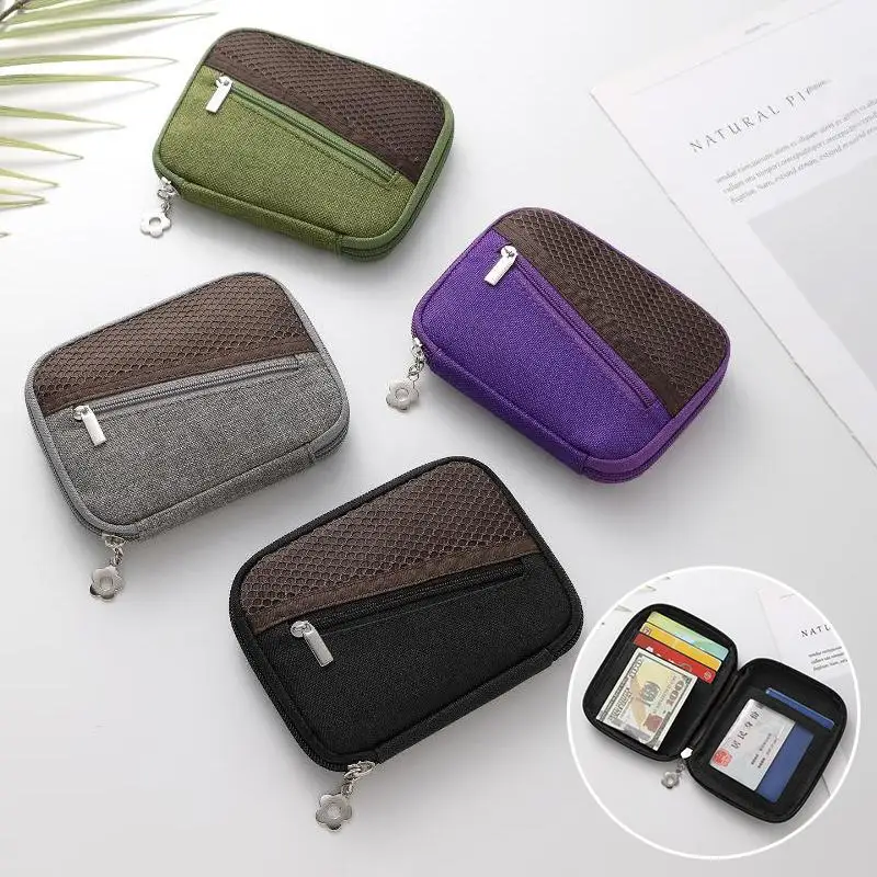 Vintage Zip Around Card Wallet Large Capacity Multi Pocket Portable ID Passport Pouch for Business Gift