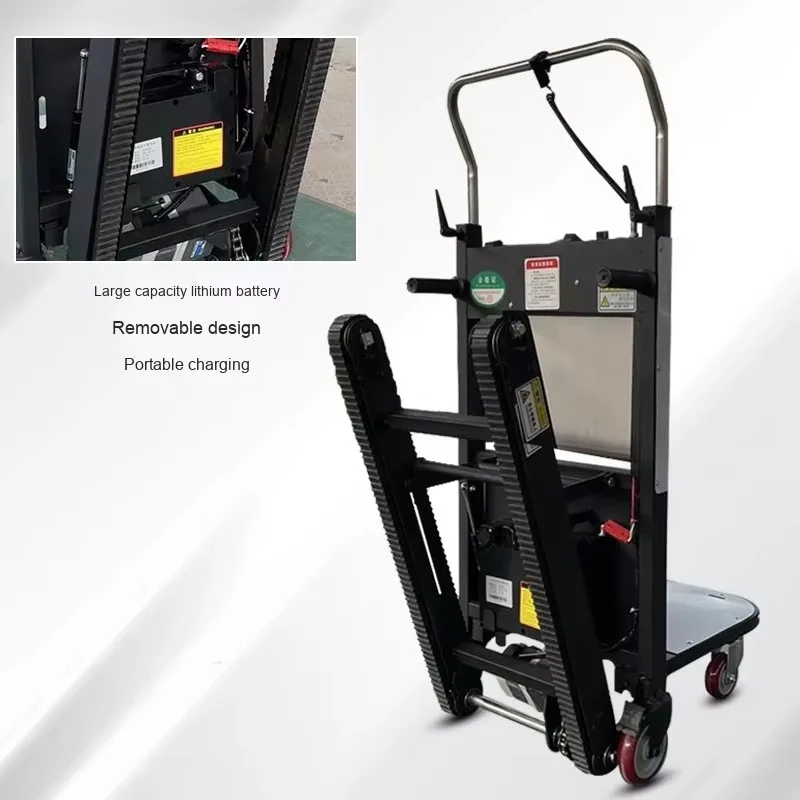 Electric Automatic Stair Climbing Cart Foldable Tracked Cargo Transport Vehicle with Ladder