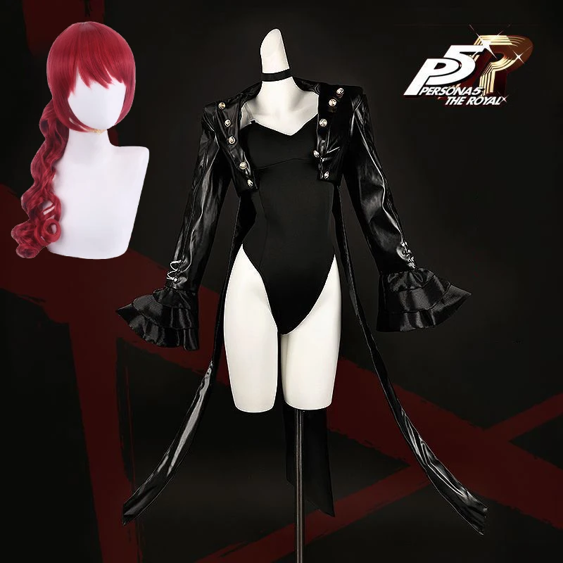 

Royal Yoshizawa Cosplay Costume Wig Uniforms Bodysuit Coat Socks Mask Halloween Party Outfit Red Hair