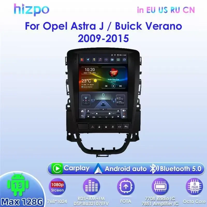 

Hizpo CarPlay Android13 Car Radio 9.7inch For Opel Astra J Buick Verano 2009 - 2015 UI7862S CarPro Multimedia Display Autostereo