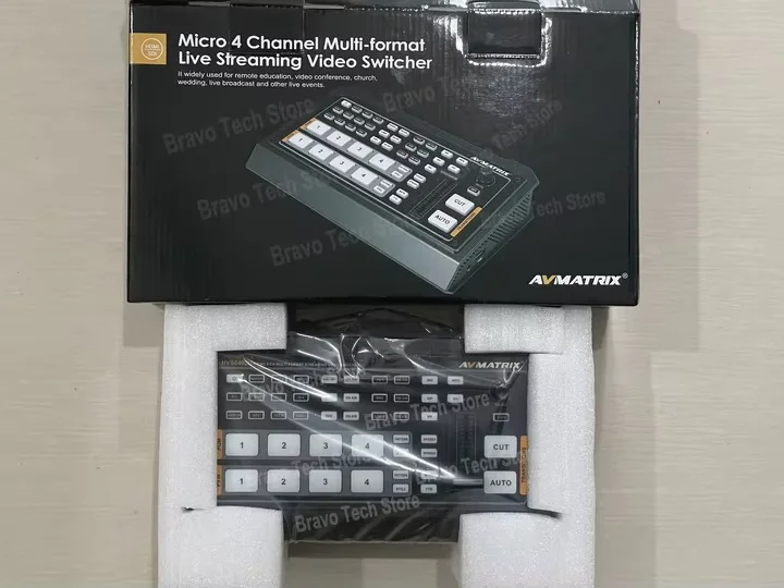 Avmatrix HVS0402U Micro 4 Channel HDMI-compatible Live Streaming Video Switcher Mixer with Luma Chroma Key VS ATEM Devicewell