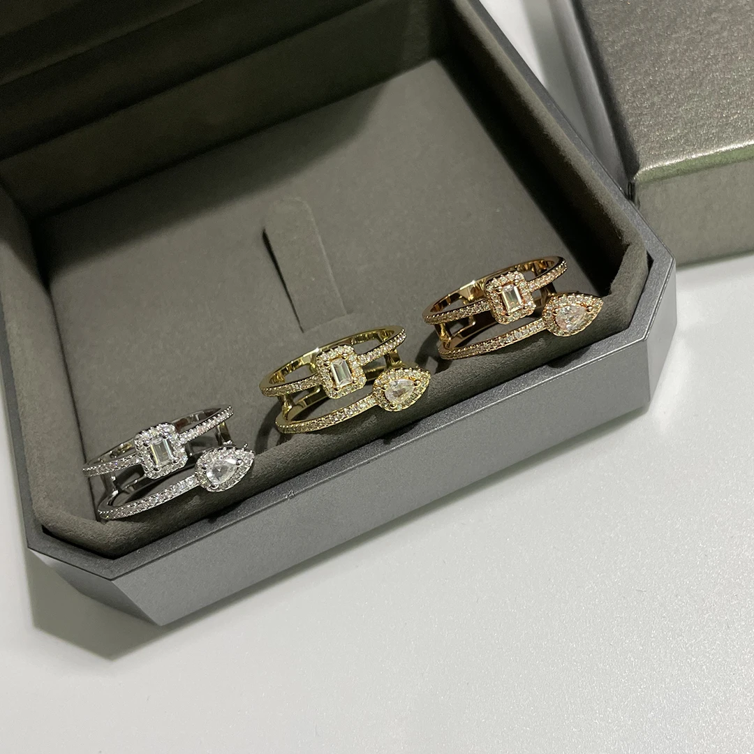 

Water Droplet Shaped 925 Sterling Silver Zircon Women's Wedding Diamond Ring.Exquisite Proposal Ring Holiday Jewelry Gift