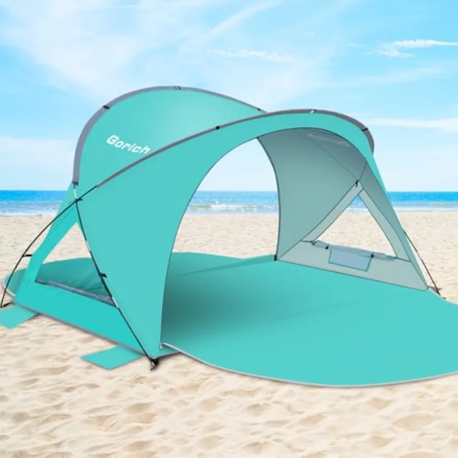 

Beach Tent Sun Shelter with UPF50+ UV Protection for 1-//-5/-7 Lightweight and Portable Beach Shade Canopy with Zippered Doors