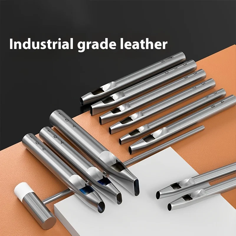 8 pieces of leather perforators, leather perforators, DIY manual leather tools, suitable for art, handicrafts and sewing