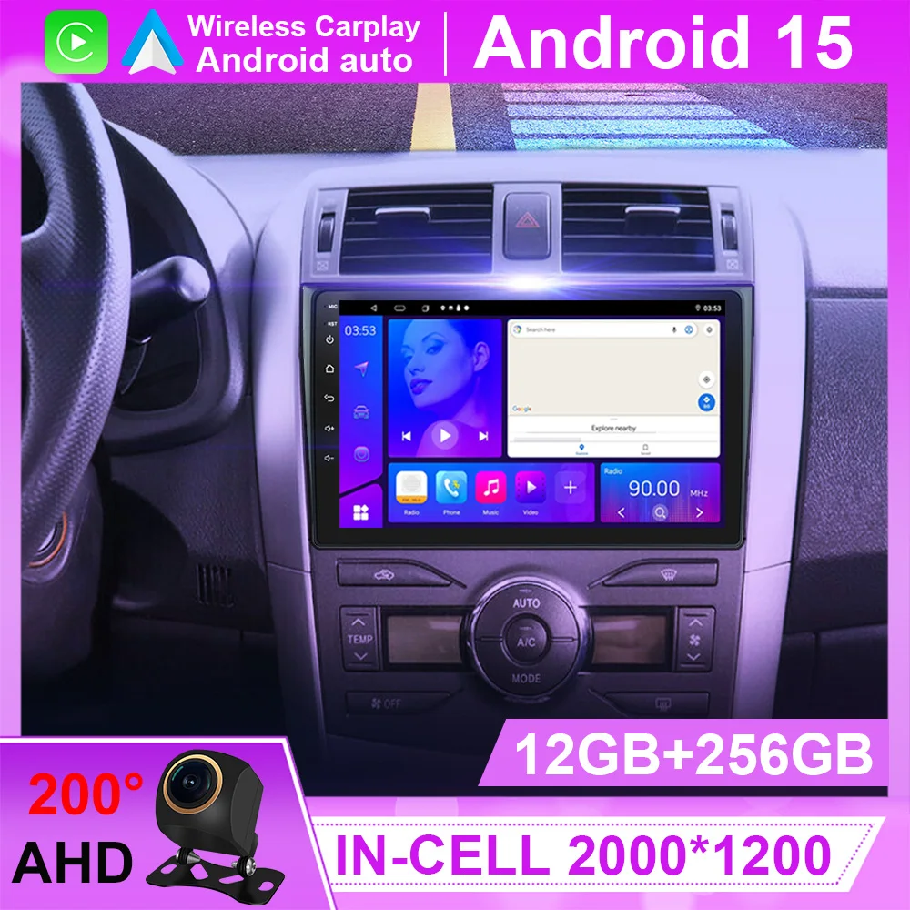 

Car Radio Android 15 For Toyota Corolla E140/150 2007 2008 2009 2010 2011 2012 2013 Multimedia Player Navigation Stereo GPS WIFI