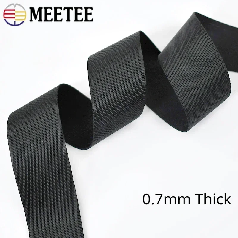 5Meters Meetee 10-100mm Black Nylon Webbing Band Bag Backpack Strap Pet Collar Belt Tape DIY Garment Ribbon Sewing Accessories