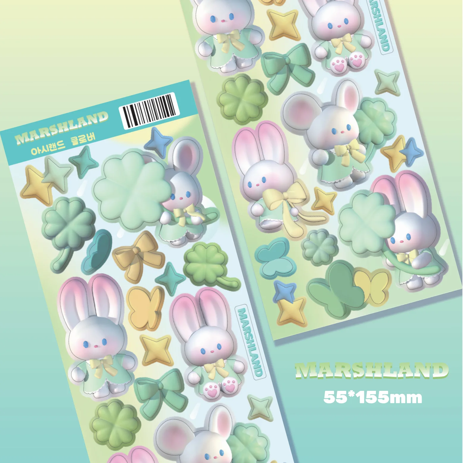 Korean Ins 3D Cute Cartoon Bunny Sticker Diy Scrapbooking Diary Photo Album Happy Plan Stationery Kawaii Gift Decoration Sticker