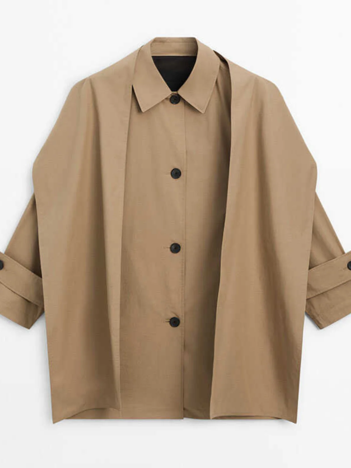 Faionable Briti Sle Cappotto marrone Cappotto Sciarpa Feel Ele Abbigliamento donna Lunghezza media Chiusura a bottone singolo Manica lunga...