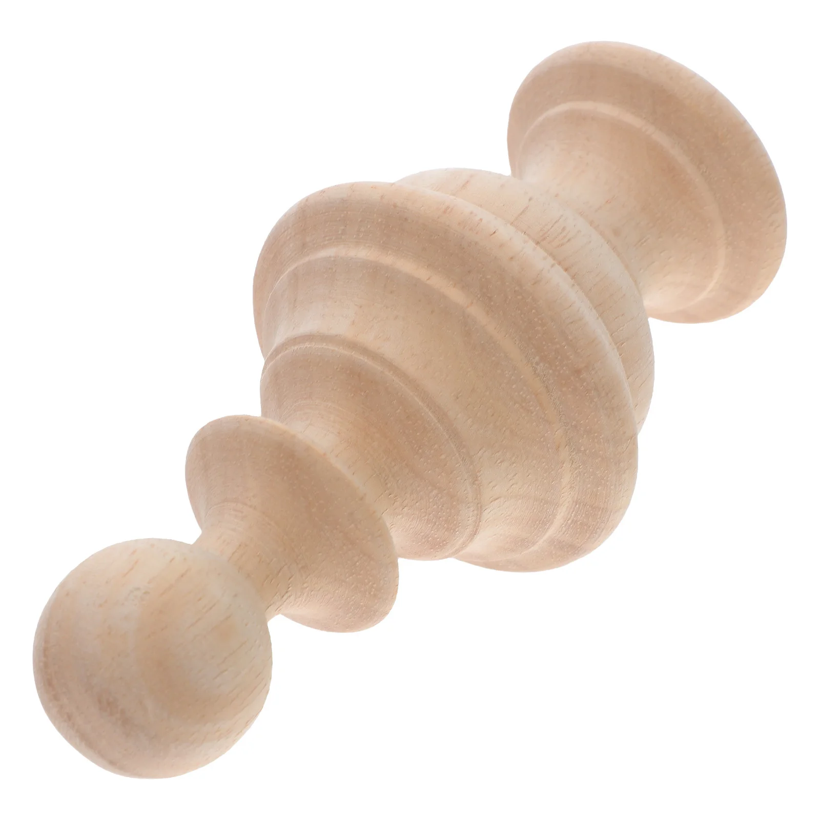 

Unfinished Wood Finial Set of 4 Decorative Wooden Curtain Rod Bed Post Toppers Hand Carved Staircase Indoor Home Decor Accents