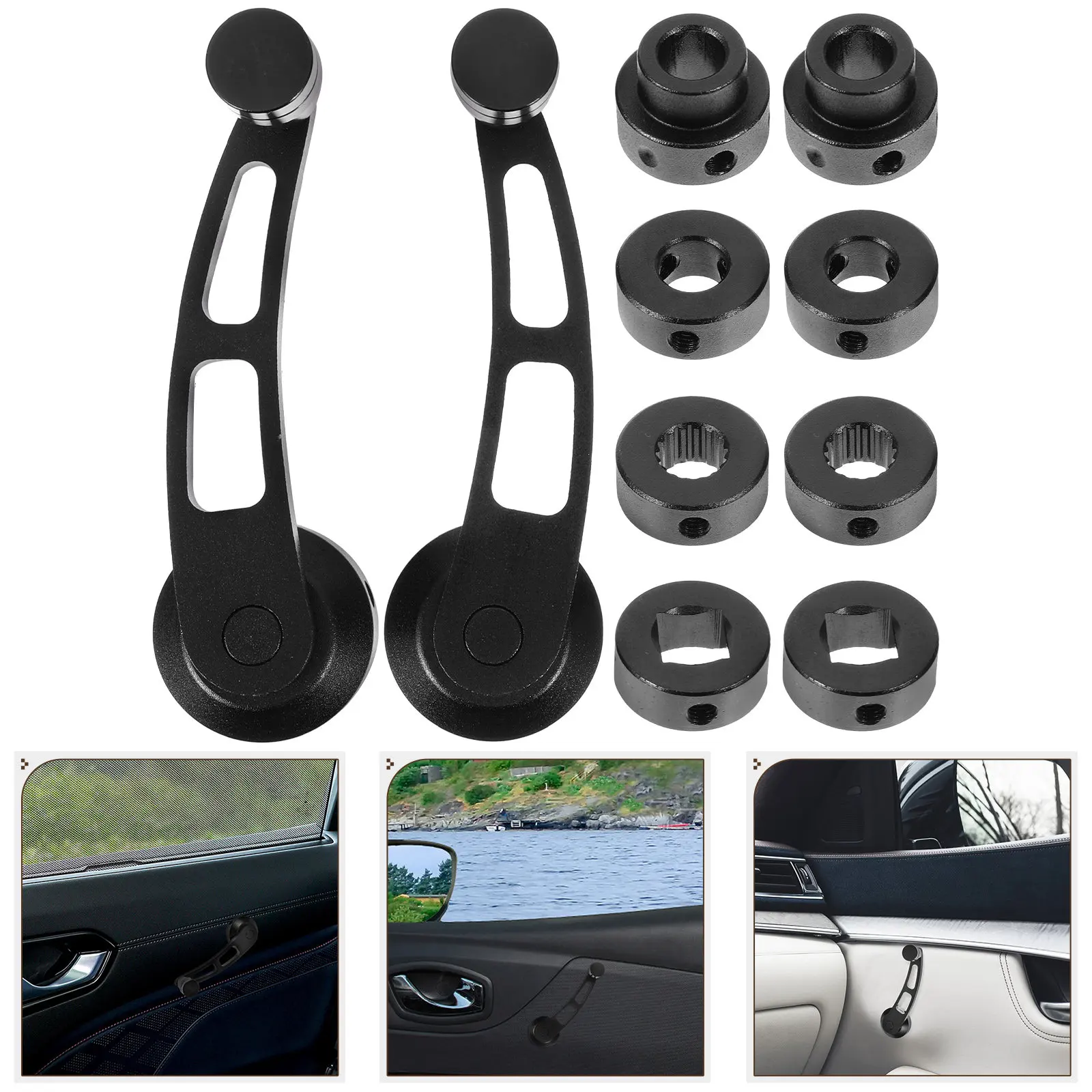 1Set Classic Car Window Crank Handle Aluminum Alloy Manual Window Winder Replacement Crank Handle for Vintage Vehicle Interiors