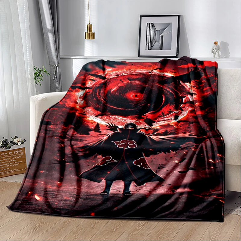 3D N-Naruto Cartoon Anime I-Itachi Flanelldecke, weiche, warme Decke für Schlafzimmer, Wohnzimmer, Bett, Reisen, Camping, Picknick, Kinder