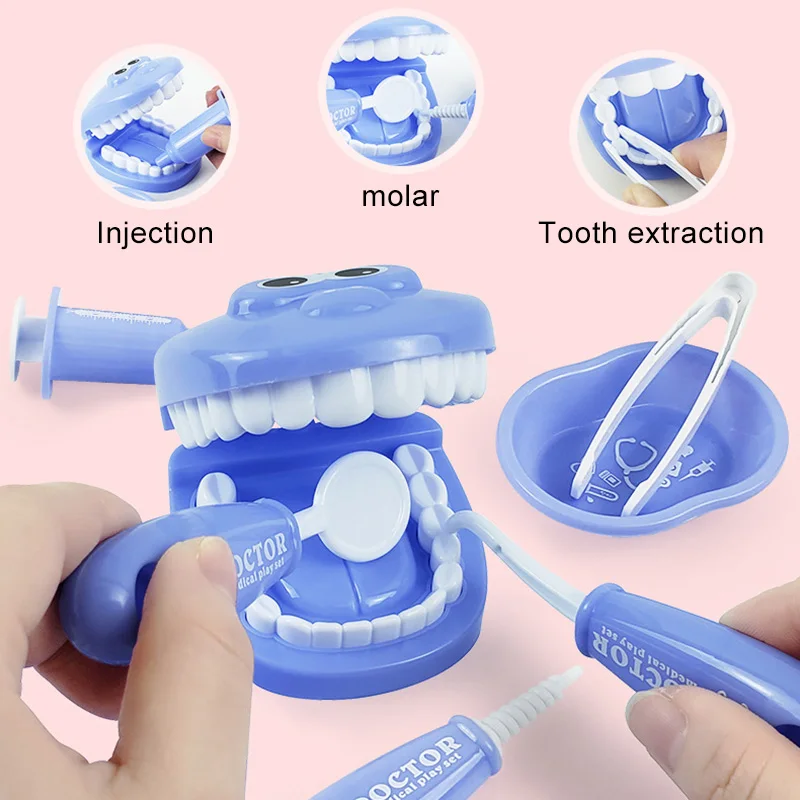 Children Montessori Toys Parent-child Interaction for Girl Boy Dentist Check Teeth Model Doctors Role Play Baby Kid Learinng Toy