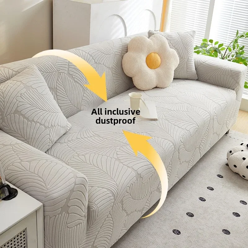 Fleece Stretch Sofa Cover, One-Piece Full Coverage, Universal Seat Protector, Anti-Cat Scratch