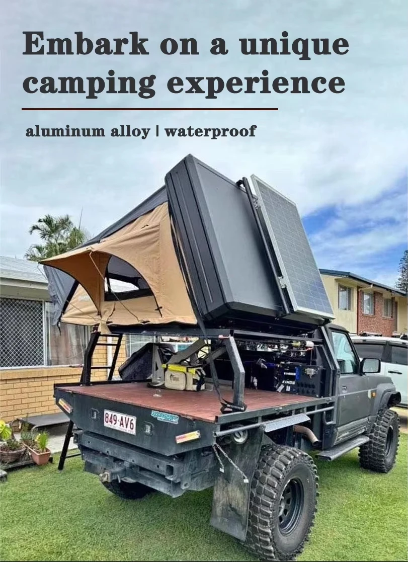 EM Factory Price Light Weight Rooftop Tent Aluminum Camping Car Roof Tent Automatic Hard Shell Roof Top Tent for Car