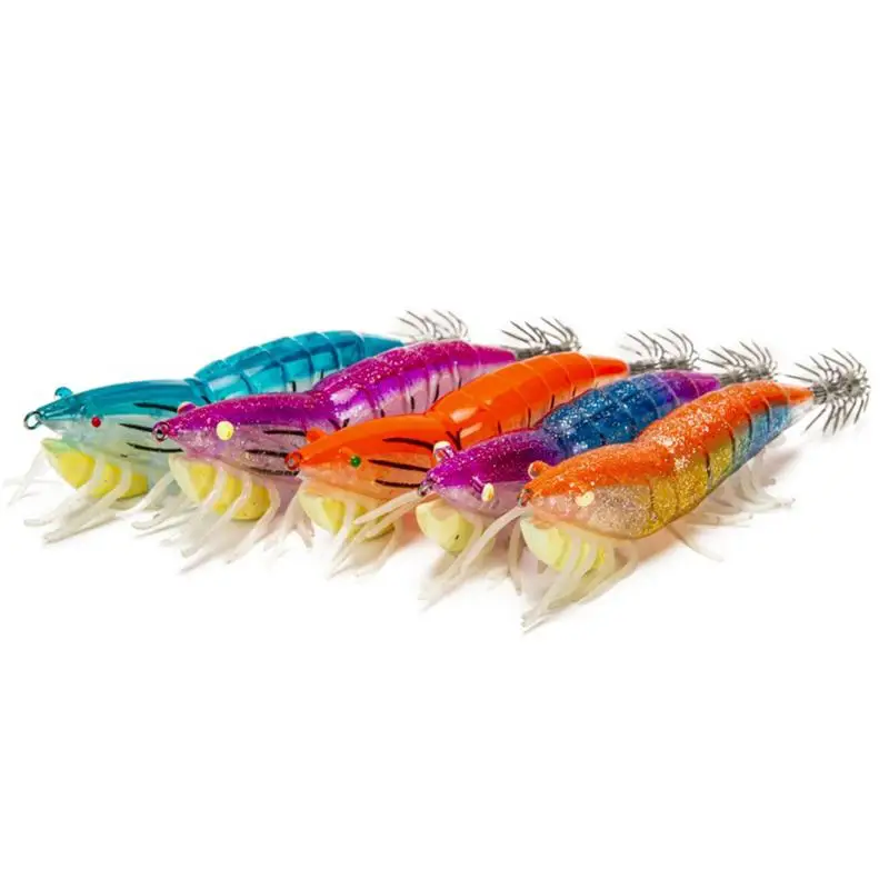 Squid Lure Squid Lures Saltwater Shrimp Lures Luminous Jig Artificial Saltwater Luminous Squid Jigs For Squid Cuttlefish Octopus