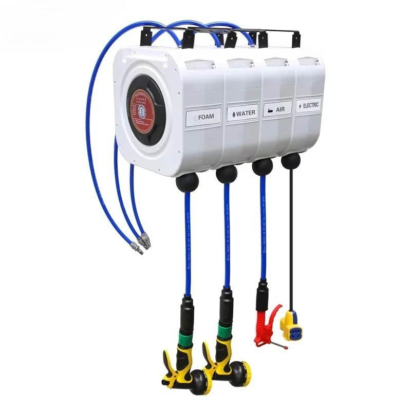 Multi-purpose Car Beauty Equipment Water vapor Polishing Electric Combination Hose Reel Box Car Wash Hose Reel