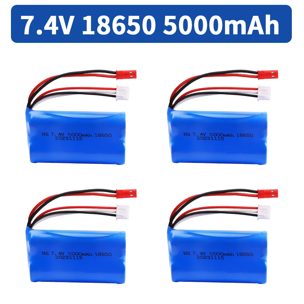 7.4V 5000mAh 18650 2S lipo battery JST PLUG For Remote Control helicopter Car Boats Toys parts upgrade 7.4V Li-po battery