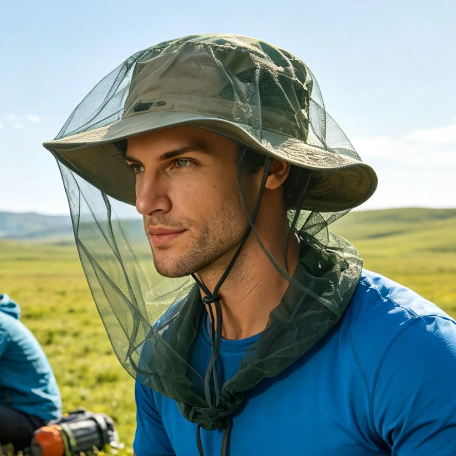 Breathable Midge Head Net Anti Mosquito Insect Hat Net Bug Mesh Head Net Face Head Protector Fly Nets For Head For Outdoor