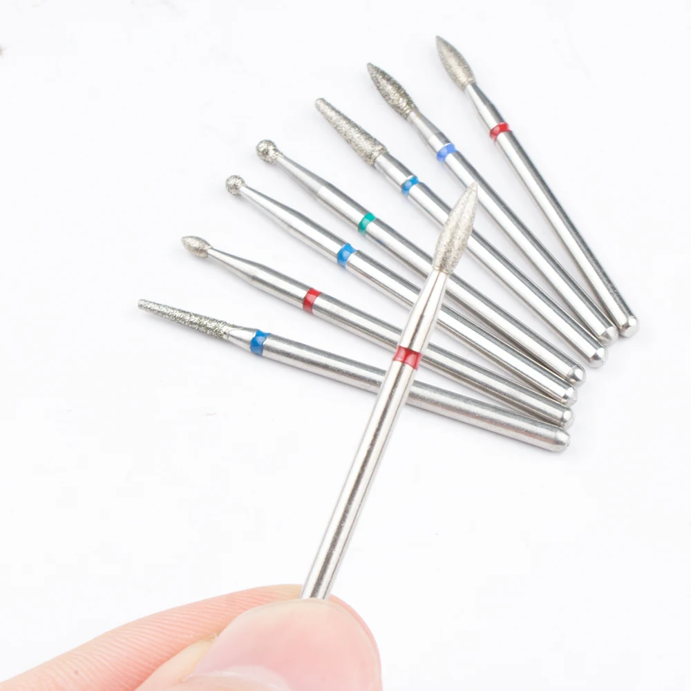 10pcs Diamond Milling Cutter Nail Drill Bits Set For Manicure Cuticle Bit for Nail Drill Accessory Pedicure Burr Tools 3/32 Inch