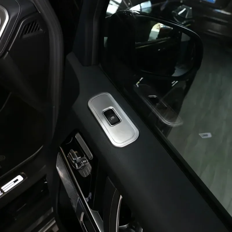 لمرسيدس بنز G الفئة W463 2019-24 ABS ألياف الكربون نافذة السيارة رفع زر الإطار غطاء الكسوة الملحقات الداخلية #5