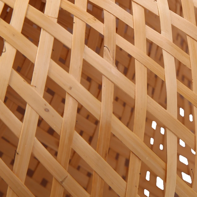 عاكس الضوء من الخيزران والروطان المنسوج يدويًا بطبقة مزدوجة من الخيزران على شكل قبة عاكس الضوء على الطراز الآسيوي الريفي