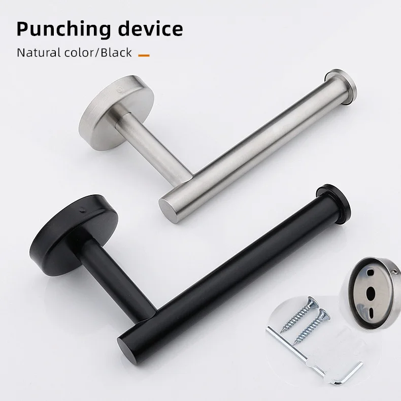 Bathroom Self Adhesive Toilet Paper Towel Holder Wall Mount No Punching Tissue Towel Roll Stainless Steel Kitchen Accessory