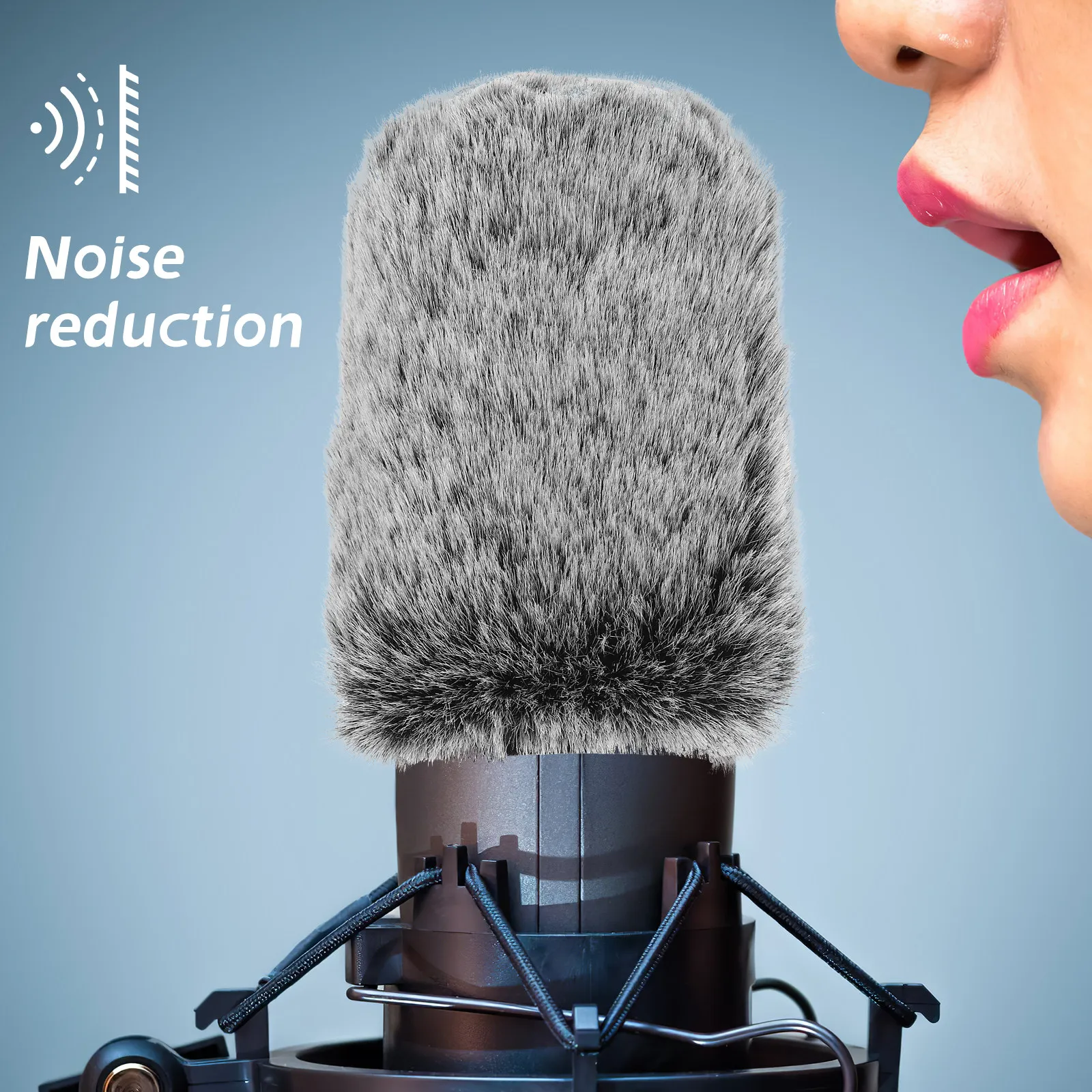 Universal Microphone Protective Cover Thick Windproof Mic Windscreen for Dance Party Sports Reporting Studio Recording Portable