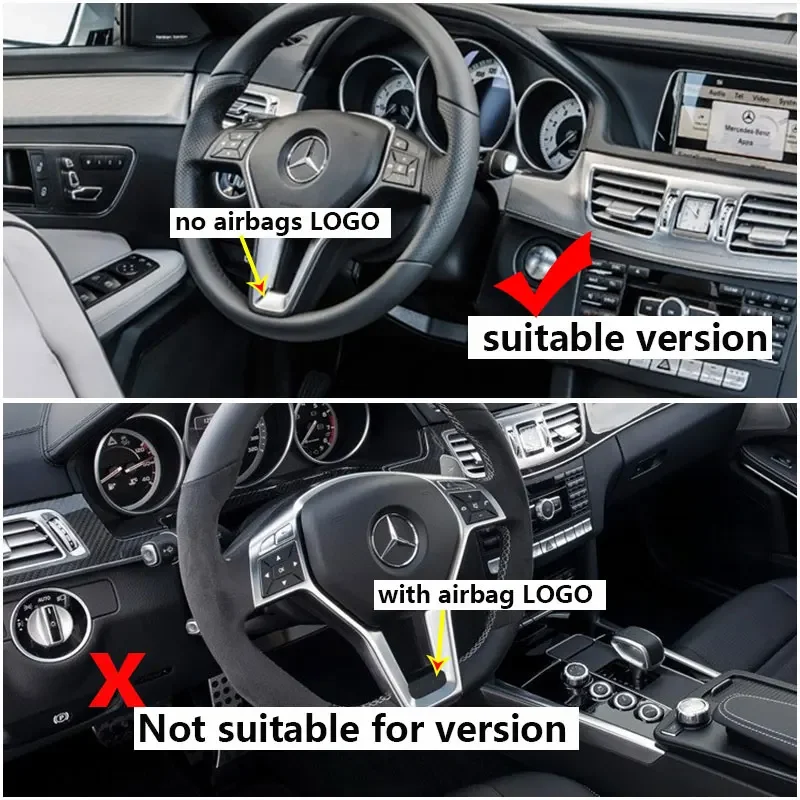 For Mercedes Benz A B C E GlA GLK Class W176 W246 W204 W207 W218 W212 Car Steering Wheel Decorative Frame Trim  Accessories