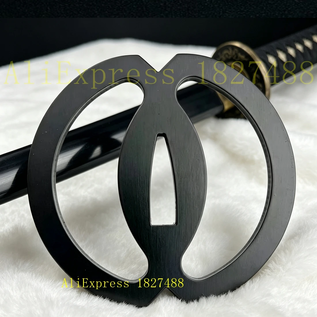 Tsuba Musashi Negra de Hierro, Accesorio Universal para Espadas Japonesas, Modificación de Hojas de Katana y Wakizashi
