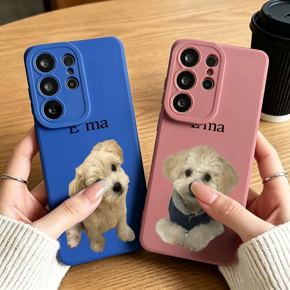 Cartoon Dog Couple Design Phone Case For Samsung Galaxy S26 S25 S24 S23 S22 S21 S20 Ultra Plus A15 A35 A54 A55 Soft Cover