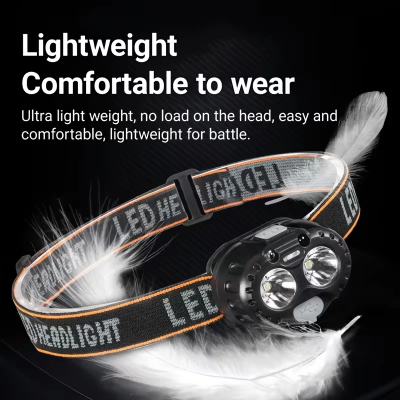 Ultra Bright Head Flashlight Rechargeable  LED Work Lamp Adjustable Light with Magnetic Lantern Outdoor Camping Fishing Cycling image 6