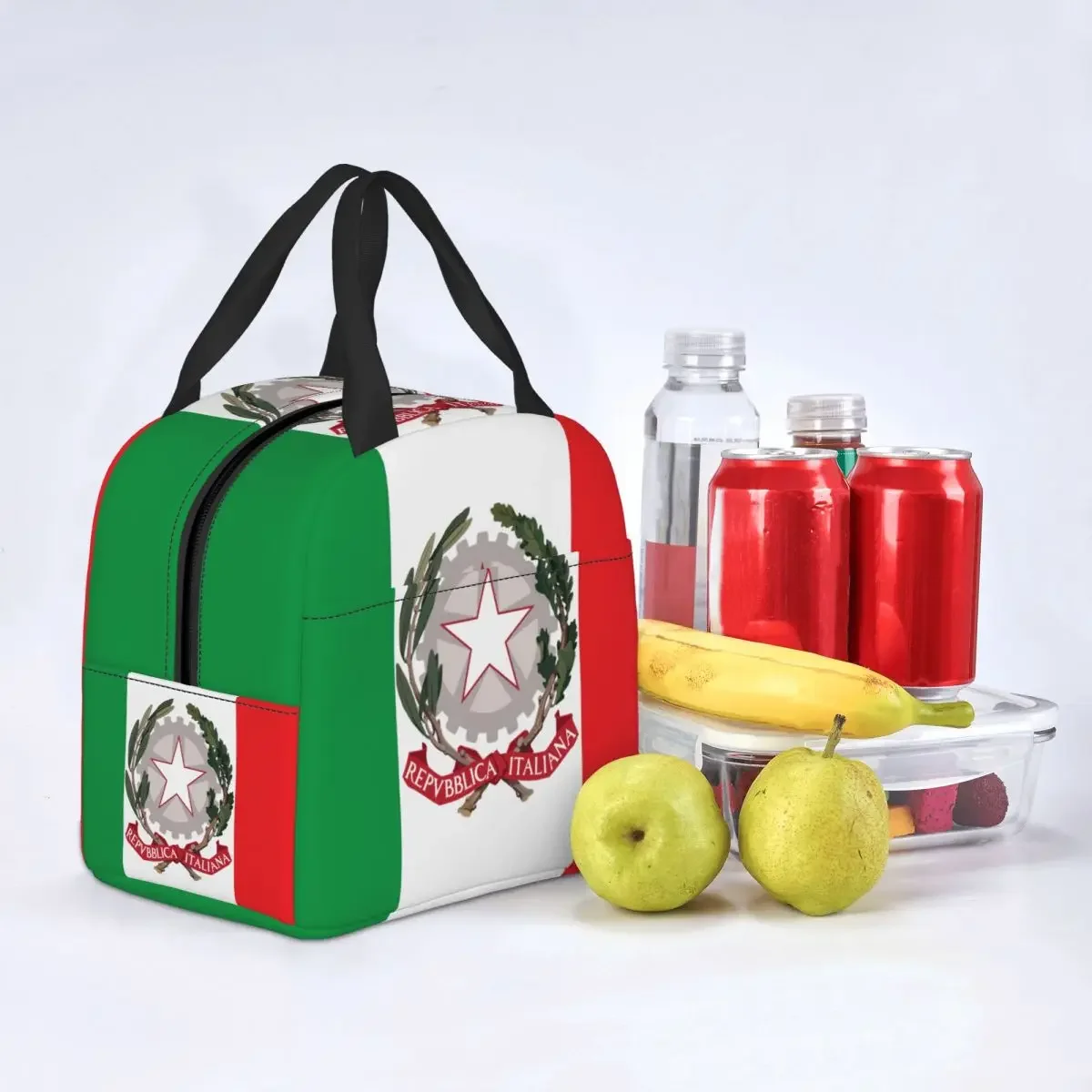 Embleem van Italië Lunchtas Heren Dames Thermische koeler Geïsoleerde Italiaanse vlag Lunchbox voor kinderen Schoolvoedsel Picknickzakken