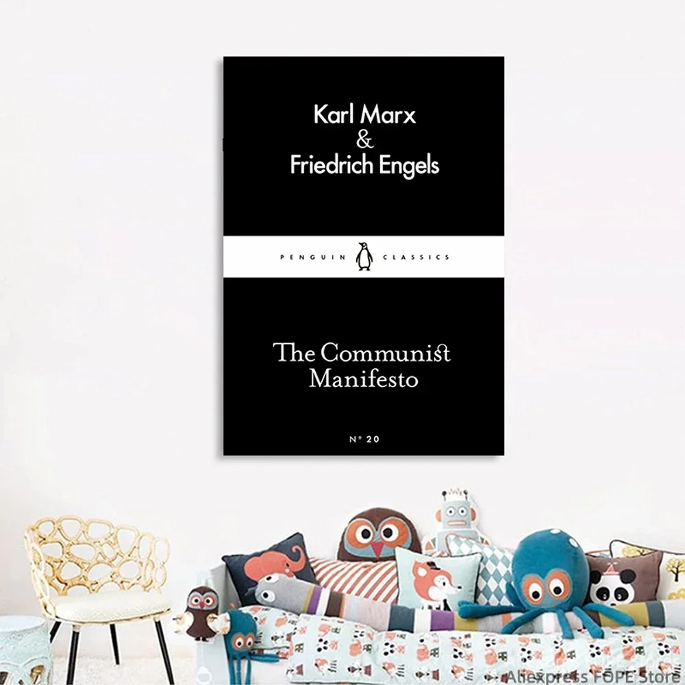 The Communist Manifesto Karl Marx Friedrich Engles Penguin Books bookcover - Posters Prints Wall Art Canvas Painting Pictures