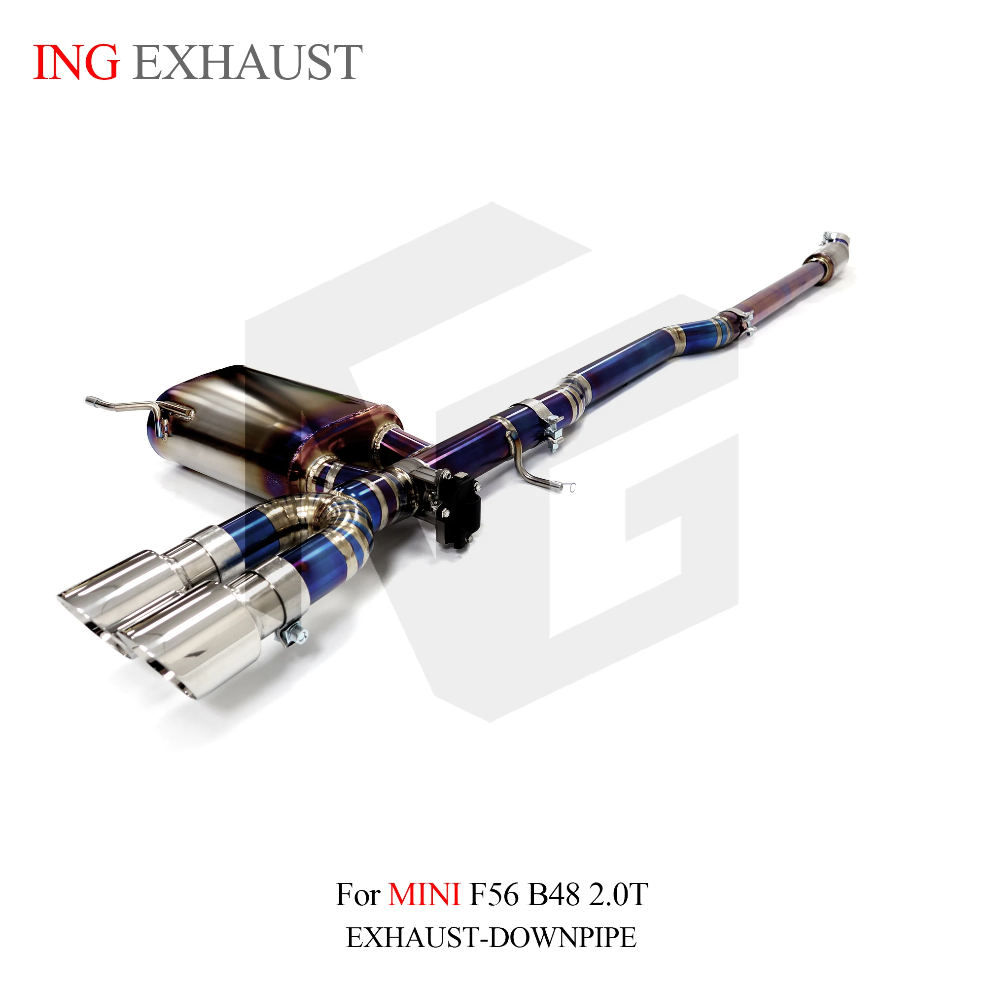 ING Titanium Alloy Catback for Mini F56 B48 2.0T Electric Muffler Test Tube Accessories Escape Remote Valve Exhaust System