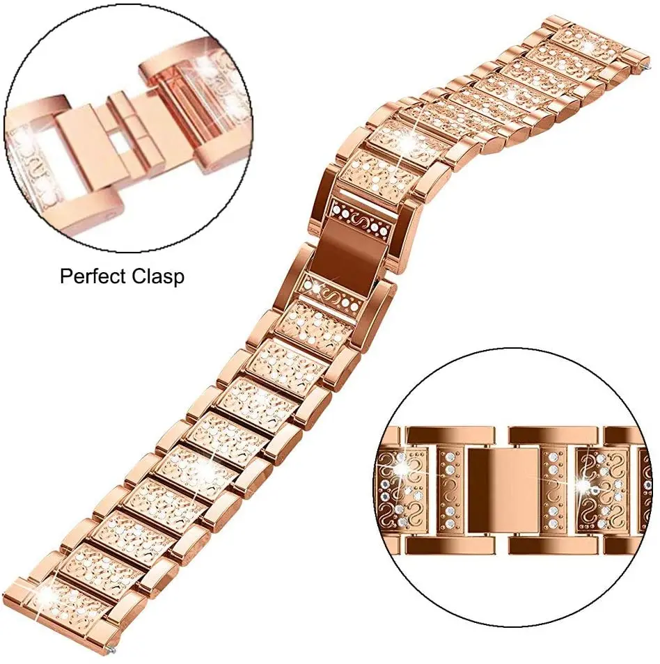 20mm Diamond Band for Samsung Galaxy Watch 6/4/Classic/5 pro/3/46mm/active 2 Metal bracelet Huawei GT/2/GT2/3 Pro 22mm strap