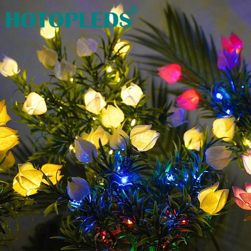 

Solar gardenia flower lamp, garden decoration simulation flower lamp landscape villa atmosphere light small courtyard lawn light